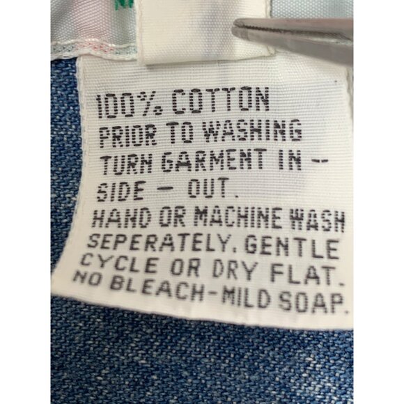 VTG Cowgirl Medium Denim Western Fringe Shirt Bling Acid Wash Cotton RA10050 - Picture 6 of 11